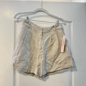 Aqua Bloomingdale’s Women’s Beige Linen Shorts Size Small